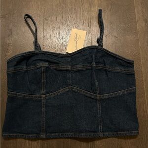 Universal Thread Dark Blue Denim Crop Top